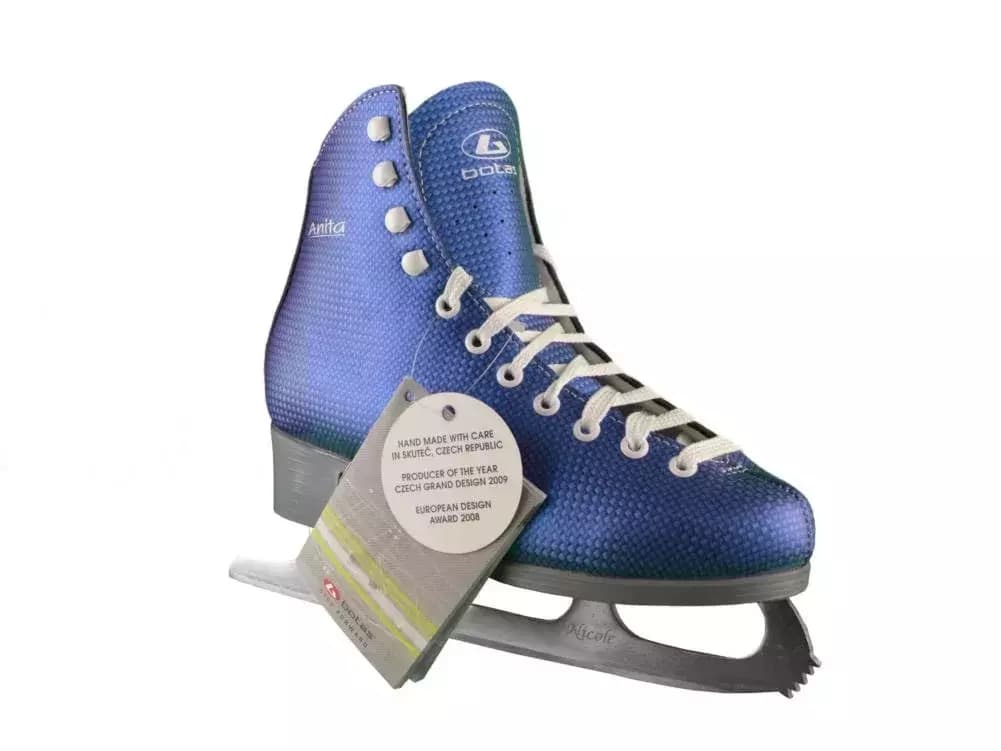 BOTAS Anita Women’s and Girls’ Figure Skates 6 Botas Anita skate with the handmade-in-Skutec Czech Republic hangtag and design-award notes