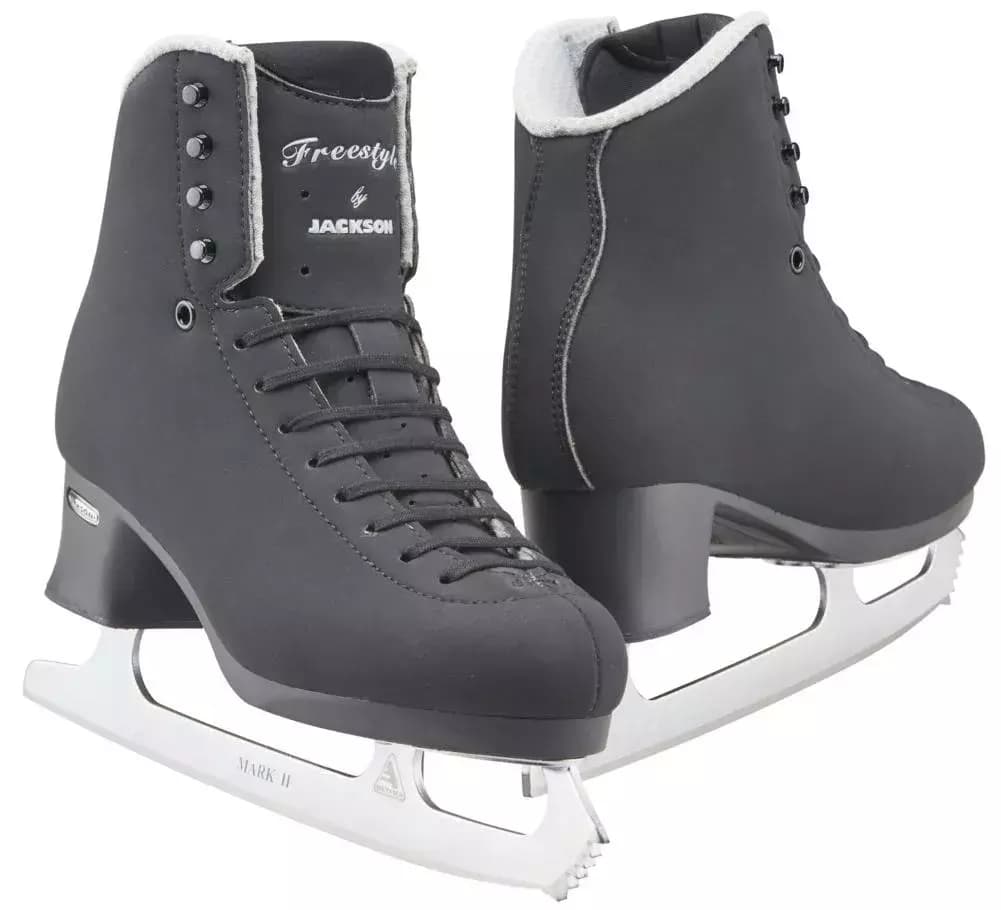 Jackson Ultima Freestyle Fusion FS2192 Mark II Blades Men’s and Boys’ Ice Skates Jackson Ultima Freestyle Fusion FS2192 Mark II figure skates in black, outside view of the pair