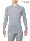 THERMOWAVE – MERINO WARM / Mens Merino Wool Thermal Shirt / SILVER MELANGE 64