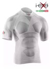 I-EXE Made in Italy – Men’s Multizone Short Sleeve Compression Shirt – Color: White with Black 3