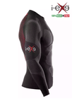 I-EXE Made in Italy – Men’s Multizone Long Sleeve Compression Shirt – Color: Black with Red 5