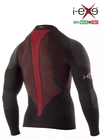 I-EXE Made in Italy – Men’s Multizone Long Sleeve Compression Shirt – Color: Black with Red 6