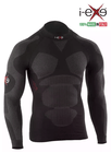 I-EXE Made in Italy – Men’s Multizone Long Sleeve Compression Shirt – Color: Black with Red 4
