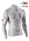 I-EXE Made in Italy – Men’s Multizone Long Sleeve Compression Shirt – Color: White with Black 4