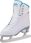 Jackson SoftSkate JS180 pair angled inward, showing the padded tongue and chrome lace hooks