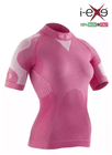 I-EXE Made in Italy – Women’s Multizone Short Sleeve Compression Shirt – Color: Pink with White 3