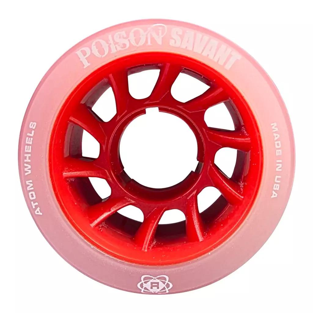 Atom Roller POISON SAVANT Quad Derby Wheels 59X38 Hybrid – Red – PACK OF 4 Atom Roller POISON SAVANT Quad Derby Wheels 59X38 Hybrid – Red – PACK OF 4