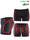 UFO PLAST Made in Italy – Soft Padded Shorts For Kids, Removable Hip and Side Protection, Black with Red 69