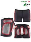 UFO PLAST Made in Italy – Soft Padded Shorts For Kids, Removable Hip and Side Protection, White with Red 69
