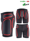 UFO PLAST Made in Italy – Soft Padded Shorts, Hip Protection, Removable Plastic Padding, Black with Red 51