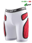 UFO PLAST Made in Italy – Atom Soft Padded Shorts, Side Hip Protector Pads, White and Red 126