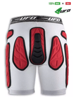 UFO PLAST Made in Italy – Atom Soft Padded Shorts, Side Hip Protector Pads, White and Red 128