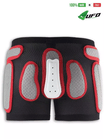 UFO PLAST Made in Italy – Soft Padded Shorts For Kids, Removable Hip and Side Protection, Black with Red 72