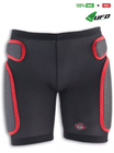 UFO PLAST Made in Italy – Soft Padded Shorts, Hip Protection, Removable Plastic Padding, Black with Red 52