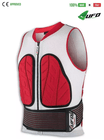 UFO PLAST Made in Italy – Fulcrum – Safety Jacket Sleeveless Body Protector Soft Front Pads, White with Red 101