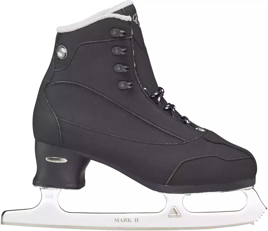 Jackson Ultima Softec Elite ST7202 Men’s Ice Skates 10 Outside profile of the Jackson Softec Elite ST7202 with the oval Jackson heel badge and Ultima Mark II blade