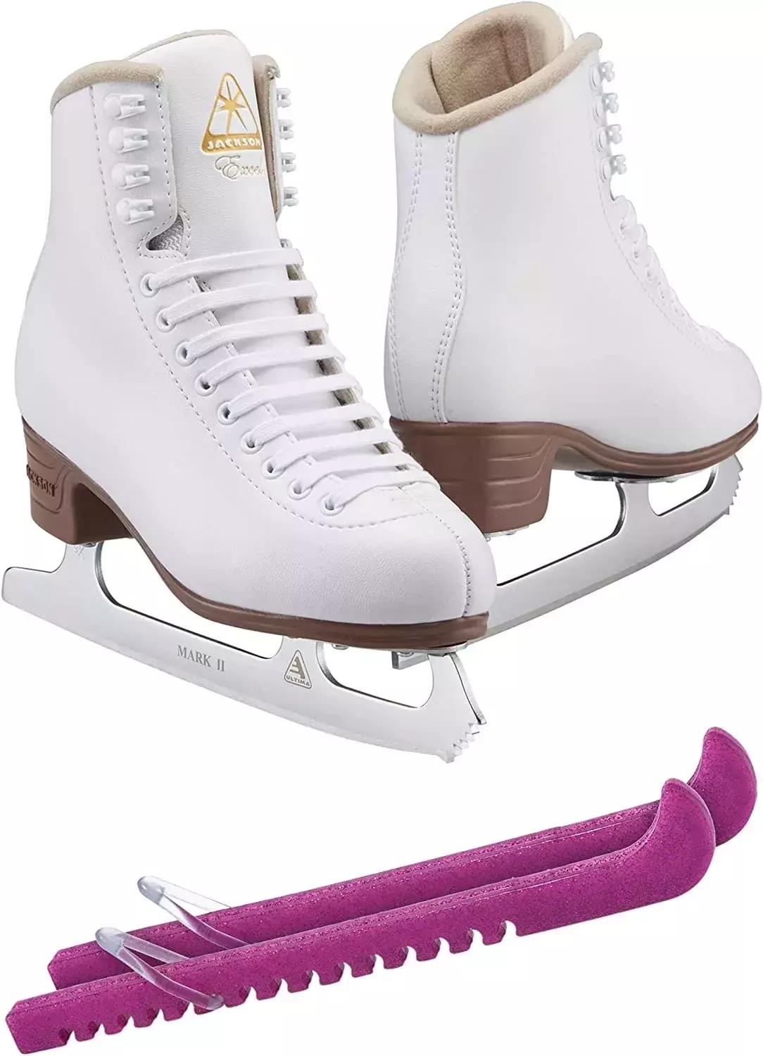 SKATE GURU Jackson Ultima Figure Ice Skates Excel JS1290 Bundle with Guardog Skate Guards