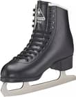 Jackson Finesse JS452 black figure skate front view with chrome Jackson badge