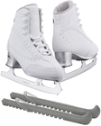 Jackson Softec Elite Women’s Ice Skate Bundle — Skate guards 4 Jackson Ultima Ice Skates Softec White Elite ST7200 Womens 4 Bundle with Skate Guards