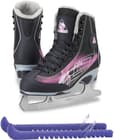 Jackson Softec Rave Ice Skate Bundle — Skate guards 4 Jackson Ultima Rave RV2000 Women's Figure Skates Black/Purple, Size: Adult 4 Bundle with Free Guardog Skate Guards