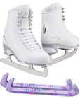 Jackson Finesse JS450 Ice Skate Bundle — Skate guards 3 Jackson Ultima Finesse Figure Ice Skates JS450 Bundle with Skate Guards Size Adult 4