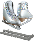 Jackson Softec Nova Women’s Ice Skate Bundle — Skate guards 4 Jackson Ultima Ice Skates Softec Silver Nova ST7100 Womens 4 Bundle with Skate Guards