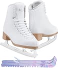 Jackson Classic 500 Ice Skate Bundle — Skate guards 3 Jackson Classic 500 Womens/Girls Figure Ice Skates, Medium Width, Womens Size 4 with Top Notch Skate Guard