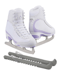 Jackson Ultima Softec Vista ST3200 Figure Ice Skates for Women/Color: White + Skate Guards, Size: Adult 4 Bundle with Guardog Skate Guards