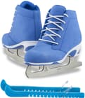 Jackson Softec Diva Ice Skate Bundle — Skate guards 7 Jackson Ultima Recreational Women's Figure Ice Skates Softec Diva DV3000 / Color: Blue, Adult Size: 4 Bundle with Free Guardog Skate Guards