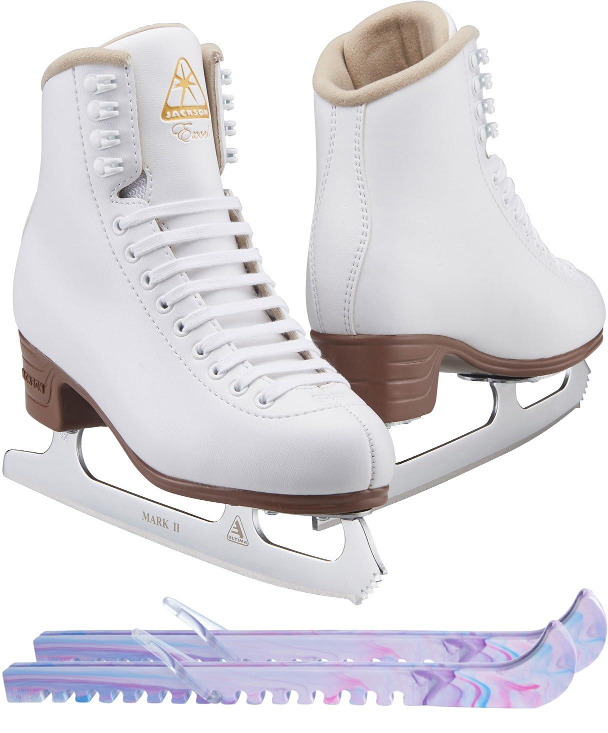 Jackson Excel Ice Skate Bundle — Skate guards 2 Jackson Ultima Excel JS1290 Womens Ice Skates Width: Medium/Size: Adult 4 Bundle with Skate Guards