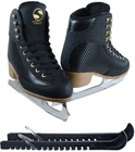 Jackson Softec Nova Women’s Ice Skate Bundle — Skate guards 3 Jackson Ultima Ice Skates Softec Black Nova ST7100 Womens 4 Bundle with Skate Guards