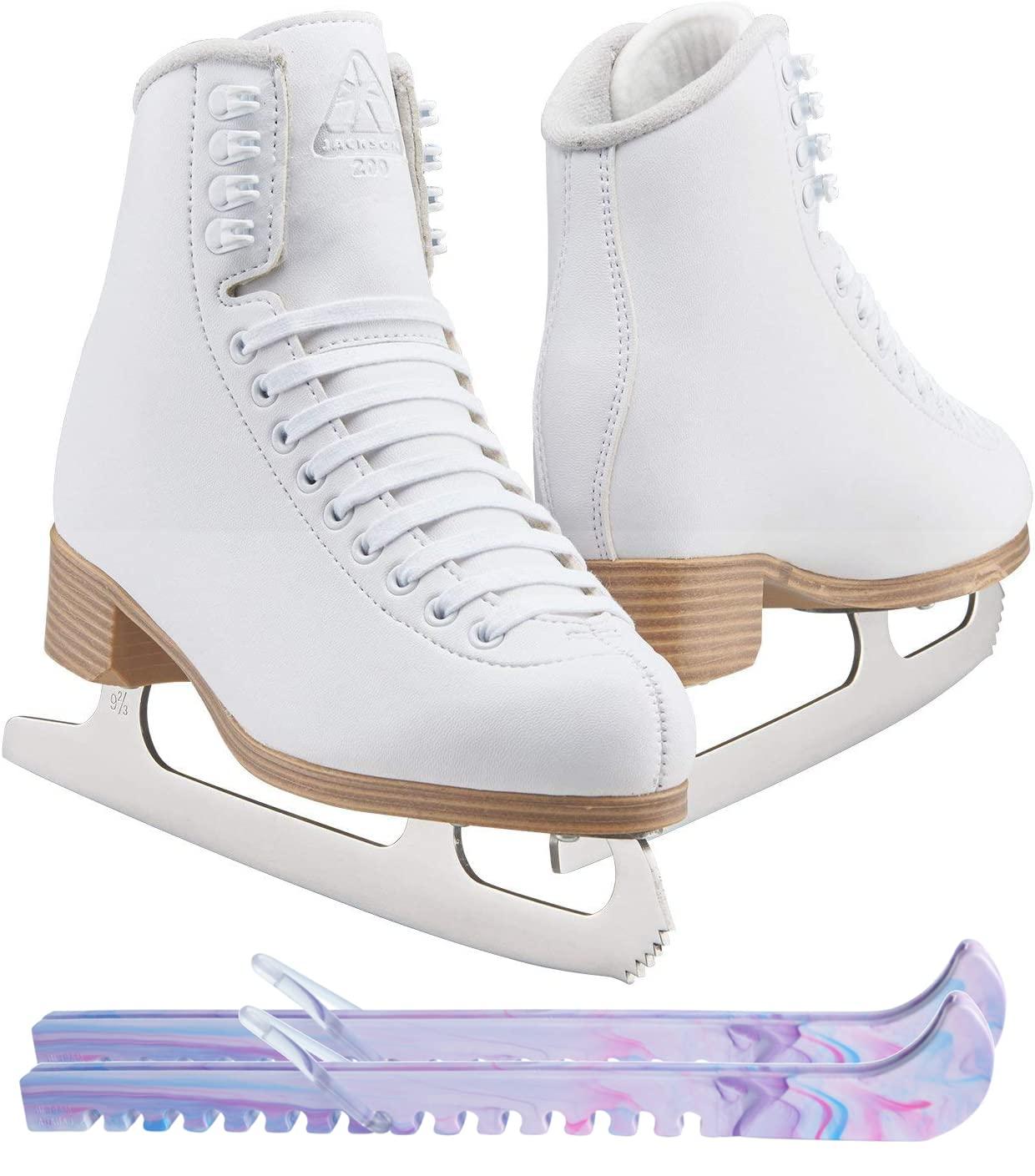 Jackson Classic 200 Womens/Girls Figure Ice Skates, Medium Width, Womens Size 4 with Centipede Skate Guard