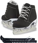 Jackson Softec Diva Ice Skate Bundle — Skate guards 6 Jackson Ultima Recreational Women's Figure Ice Skates Softec Diva DV3000 / Color: Black, Adult Size: 4 Bundle with Free Guardog Skate Guards