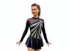Figure Skating Dress Style A18 Silver Italian Fabric, Handmade 298