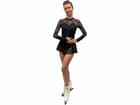Figure Skating Dress Style A29 Black Italian Fabric, Handmade 232