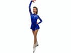 Figure Skating Dress Style A29 Blue Italian Fabric, Handmade 232