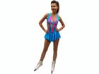 Figure Skating Dress Style A27 Blue Italian Fabric, Handmade 199