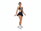 Figure Skating Dress Style A24 Black Italian Fabric, Handmade 199