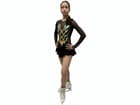 Figure Skating Dress Style A26 Black/Menthol Italian Fabric, Handmade 199 Figure Skating Dress Style A26 Black/Menthol Italian Fabric, Handmade 199