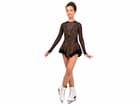 Figure Skating Dress Style A14 Black Gold Italian Fabric, Handmade 199