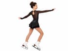Figure Skating Dress Style A14 Black Silver Italian Fabric, Handmade 133