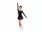Figure Skating Dress Style A13 Black Italian Fabric, Handmade 297