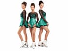 Figure Skating Dress Style A15 Turquoise Italian Fabric, Handmade 181