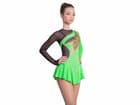 Figure Skating Dress Style A17 Black Green Italian Fabric, Handmade 298