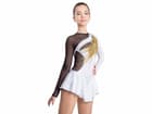 Figure Skating Dress Style A17 Black White Italian Fabric, Handmade 299