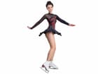 Figure Skating Dress Style A18 Black Red Italian Fabric, Handmade 265