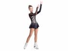 Figure Skating Dress Style A18 Black Gold Italian Fabric, Handmade 299