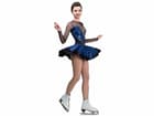 Figure Skating Dress Style A14 Blue/Hologram Italian Fabric, Handmade 298