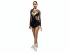 Figure Skating Dress Style A25 Black Italian Fabric, Handmade 133