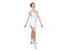 Figure Skating Dress Style A22 White Italian Fabric, Handmade 133